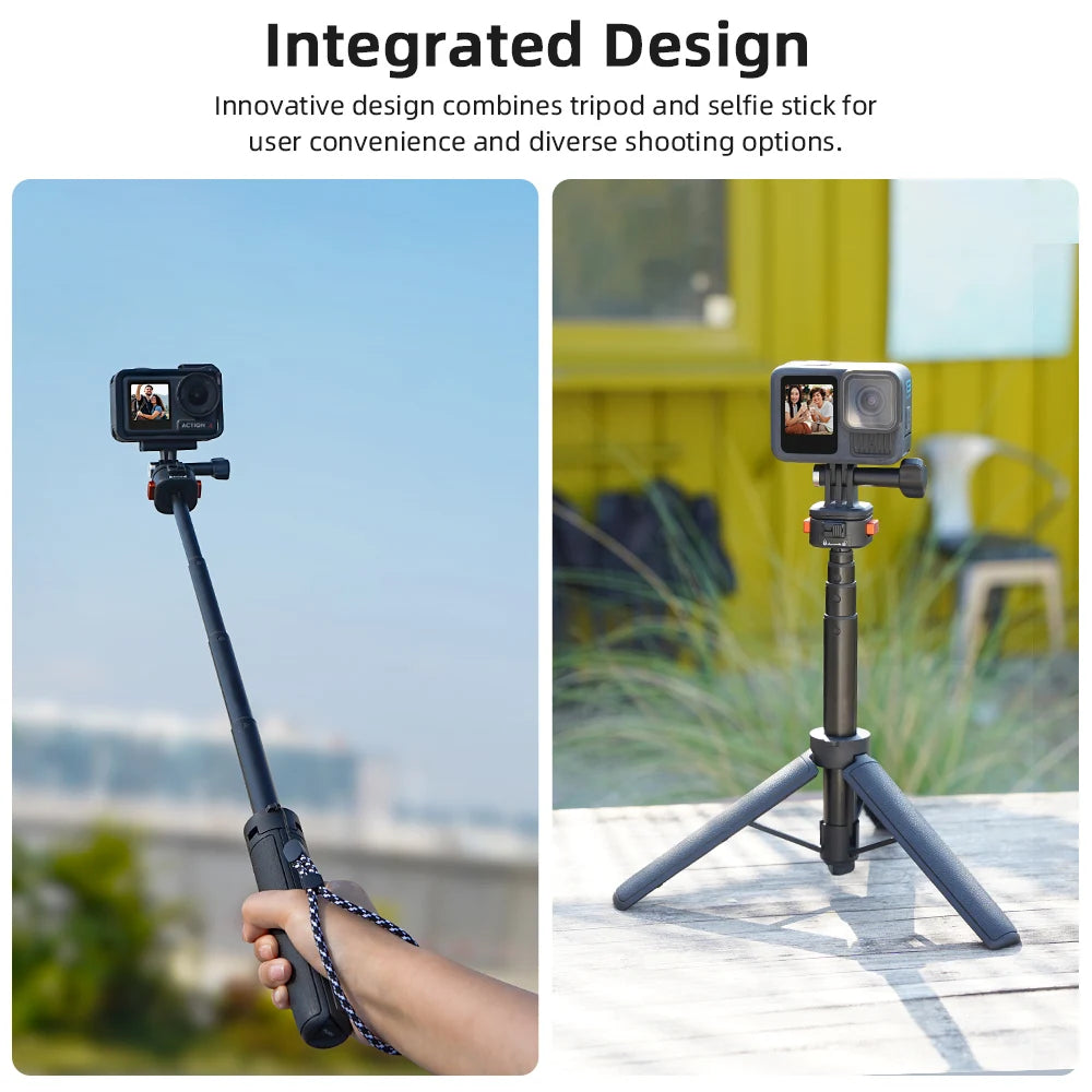Flymile 53cm Portable Tripod for DJI Action 5 Pro/Insta360 X4/Gopro 13 /Pocket 3 Camera Adjustable Handheld Stand Accessory