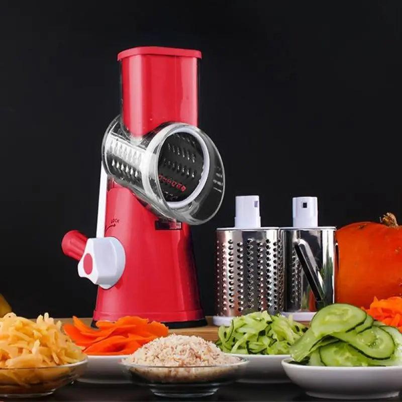 3-in-1 Manual Rotation Vegetable Fruit Slicer Round Cutter Potato Grater Spiralizer Vegetable Chopper Kitchen Home Tools