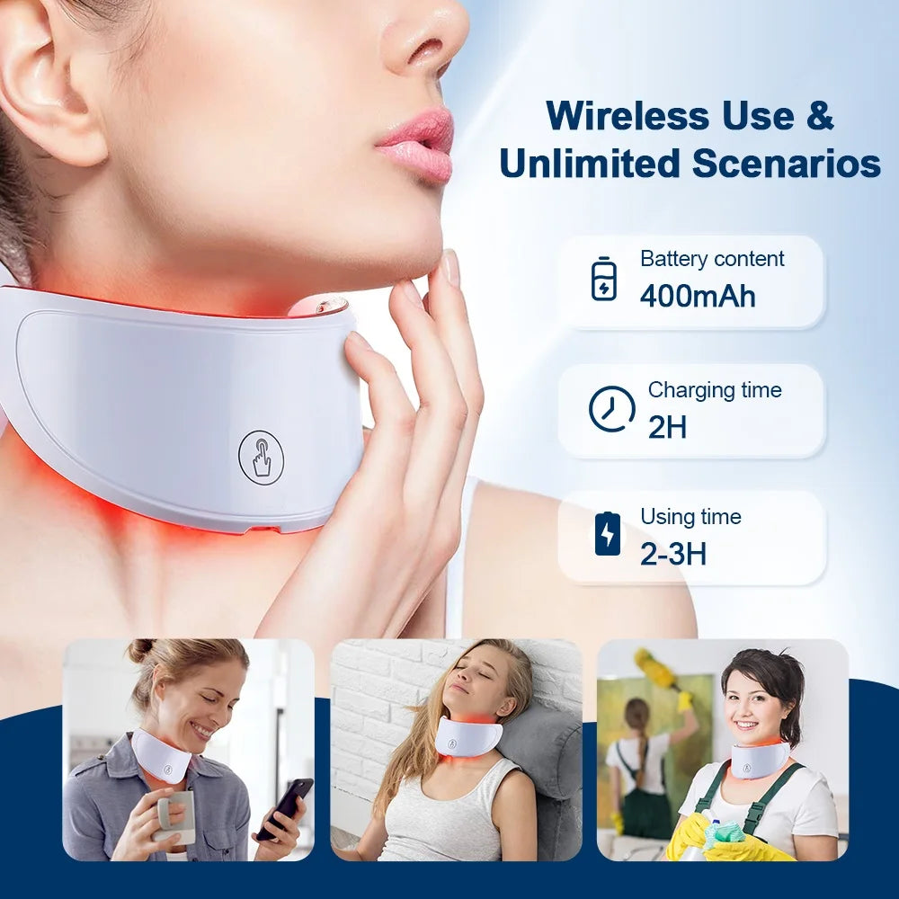 7 Color LED Face Neck Mask Wireless LED Facial Mask Photon Neck Care Machine Skin Repaired Firming Anti Aging Beauty Mask Tool