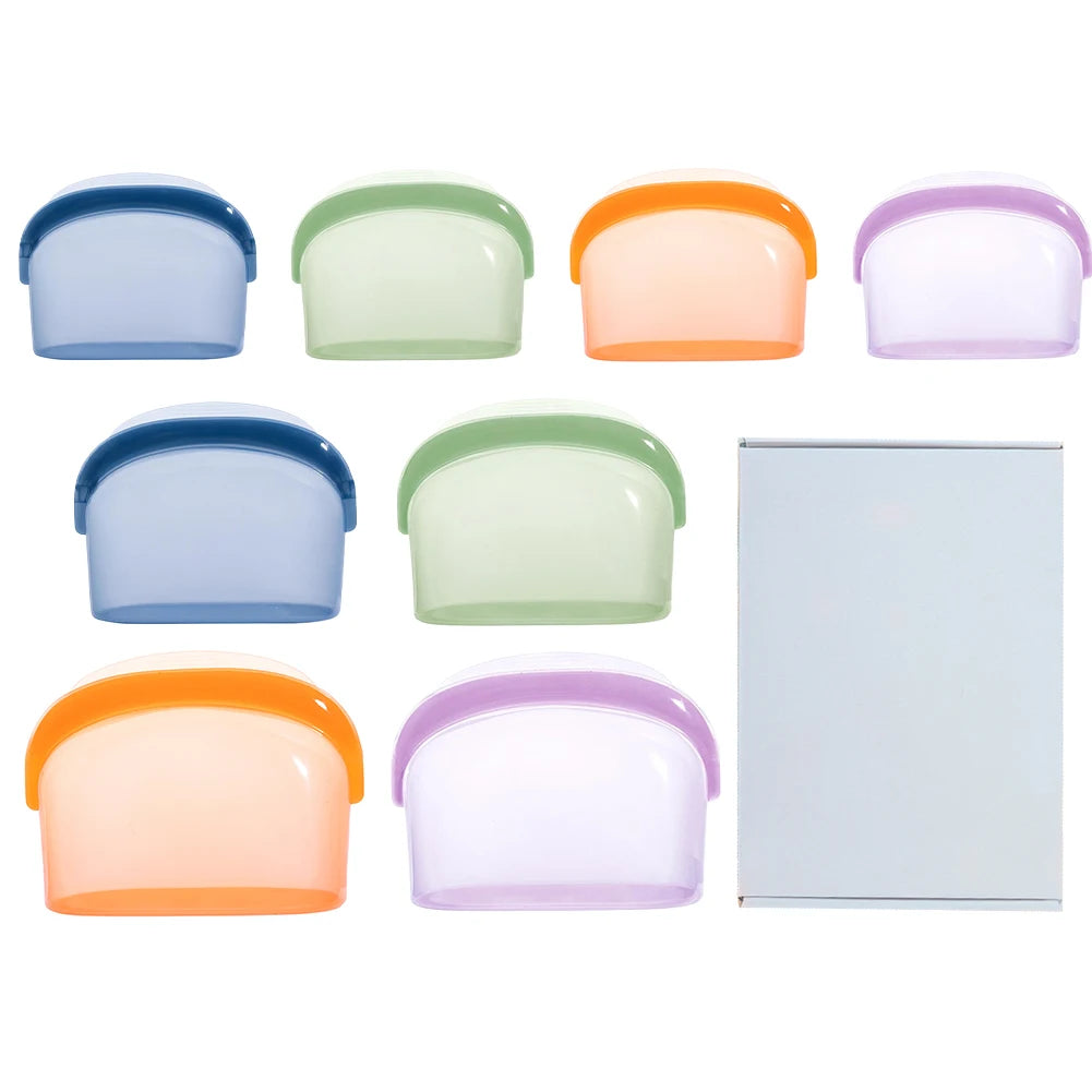 3/8 Pack Reusable Silicone Food Storage Bag Fresh-keeping Bag Leakproof Food Bags for Lunch Home Kitchen Fridge Organization