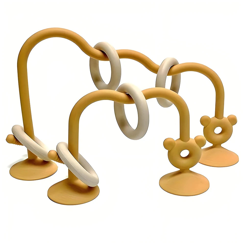 Silicone Children's Silicone Desktop Toys Bead Wrap Baby Early Learning Puzzle Game Toys Highchair Desktop Adsorption Toys