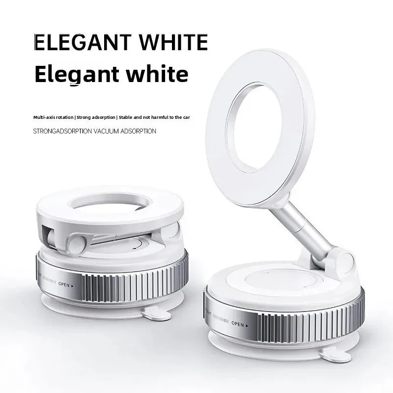 Vacuum magnetic phone holder, Magsafe suction cup phone stand, 360 ° adjustable magnetic phone holder, pocket sized foldable
