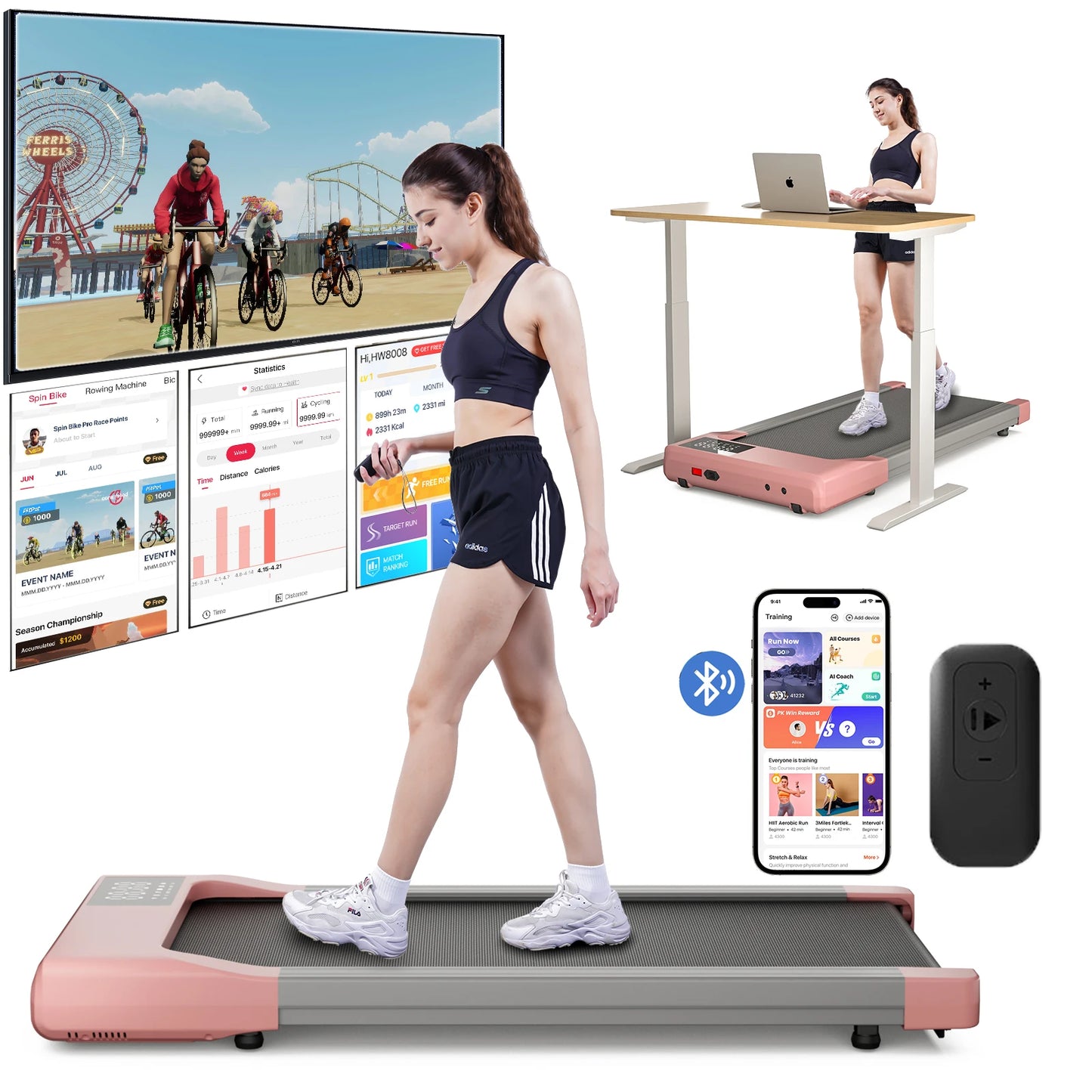 Promoation Walking Treadmill 2.5HP 1-6km/h Speed Anti-Slip Shock Absorption Portable Treadmill for Home Office Exercise Machine