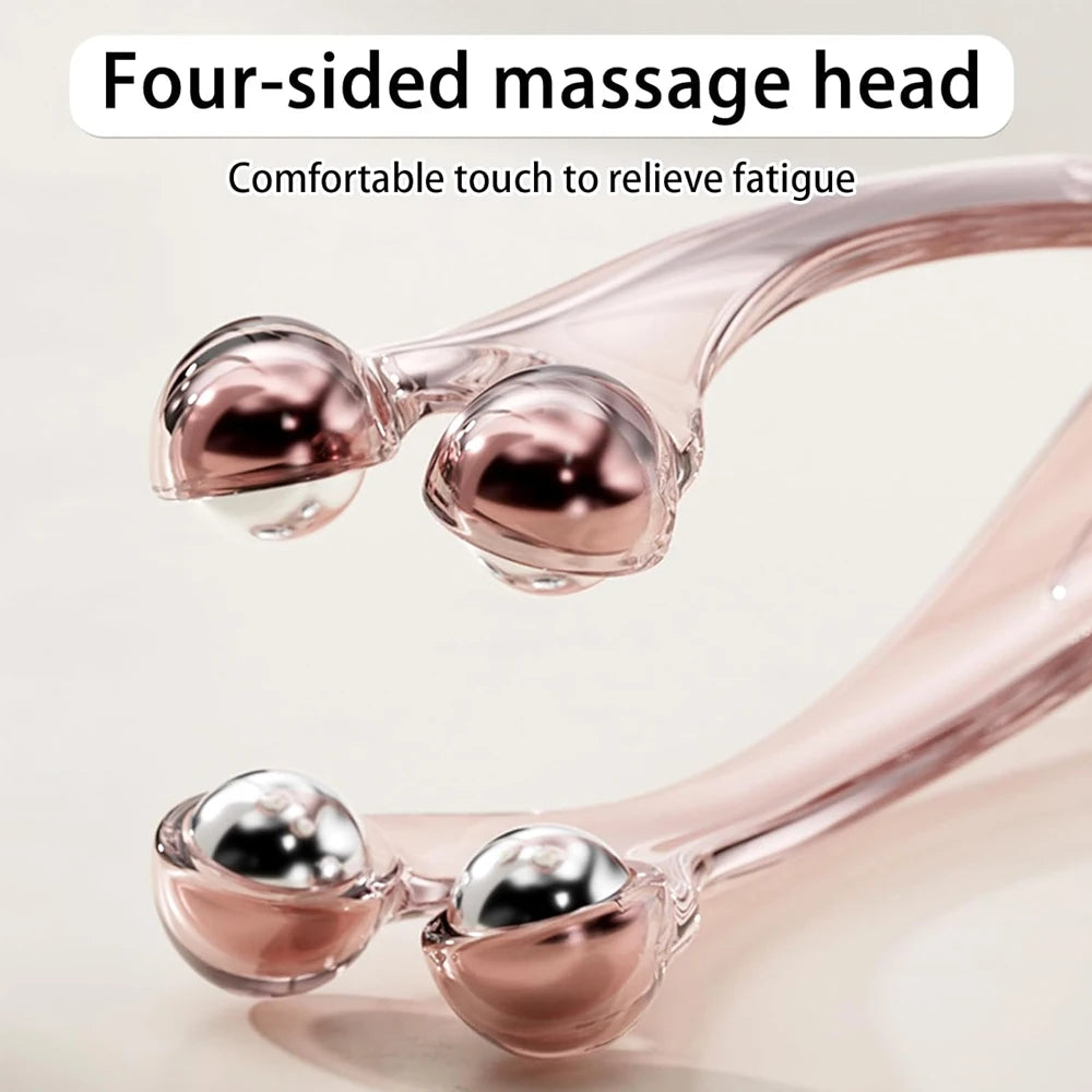 1/2PCS Finger Massager Roller with Stainless Steel Beads, Dual Head 360 Degree Rolling Design, 4 Sided Massager for Hand Relax