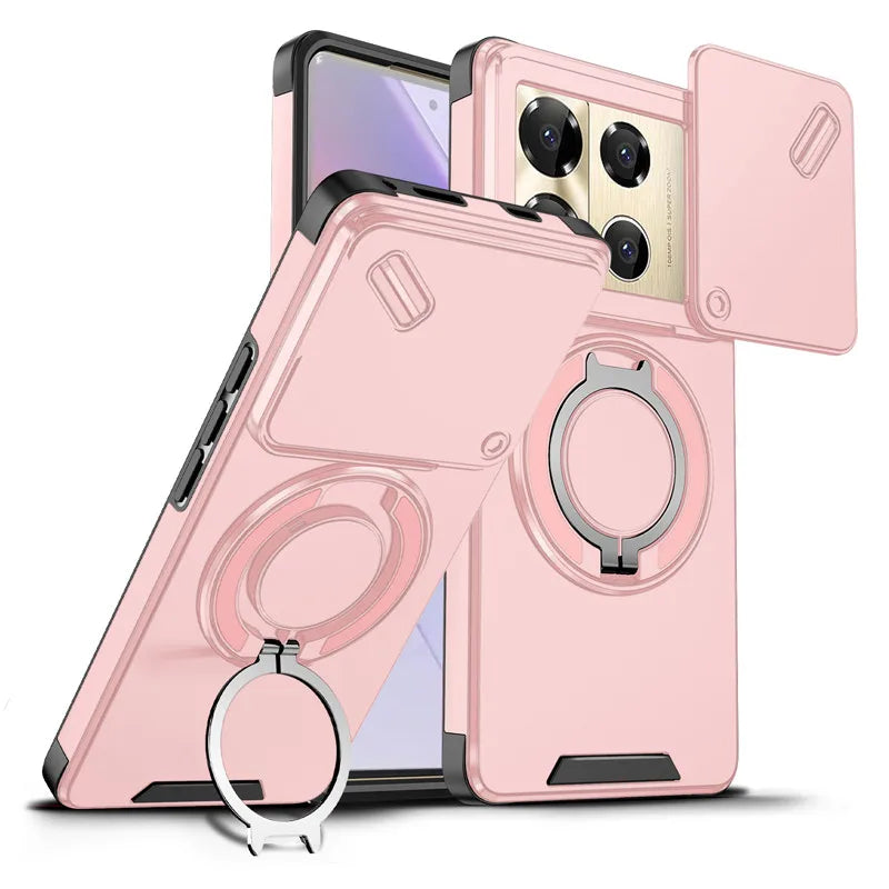For Infinix Note 40 50 Pro Plus 4G 5G Magnetic Case ELVEV Anti-drop Heavy Duty Rugged Hard PC Ring Stand Phone Cover