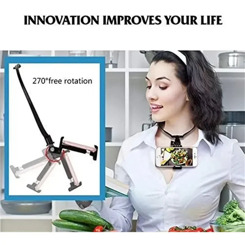 Wearable Neck Hanging Lazy Phone Holder First Perspective Recording of Life for iPhone 16 15 14 Samsung GoPro 13/12/10 DJI Stand