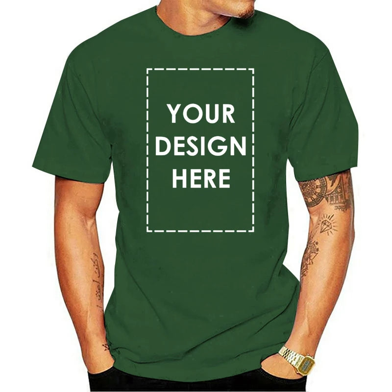 Add Your Own Custom Text Name Personalized Message Men's T Shirt Casual Dress High Quality MensT-shirt5xL