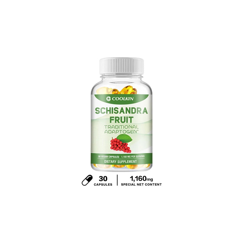 Organic Schisandra Capsules - Relieve Stress, Cardiovascular Health, Boost Immunity - Non-GMO, Gluten-free