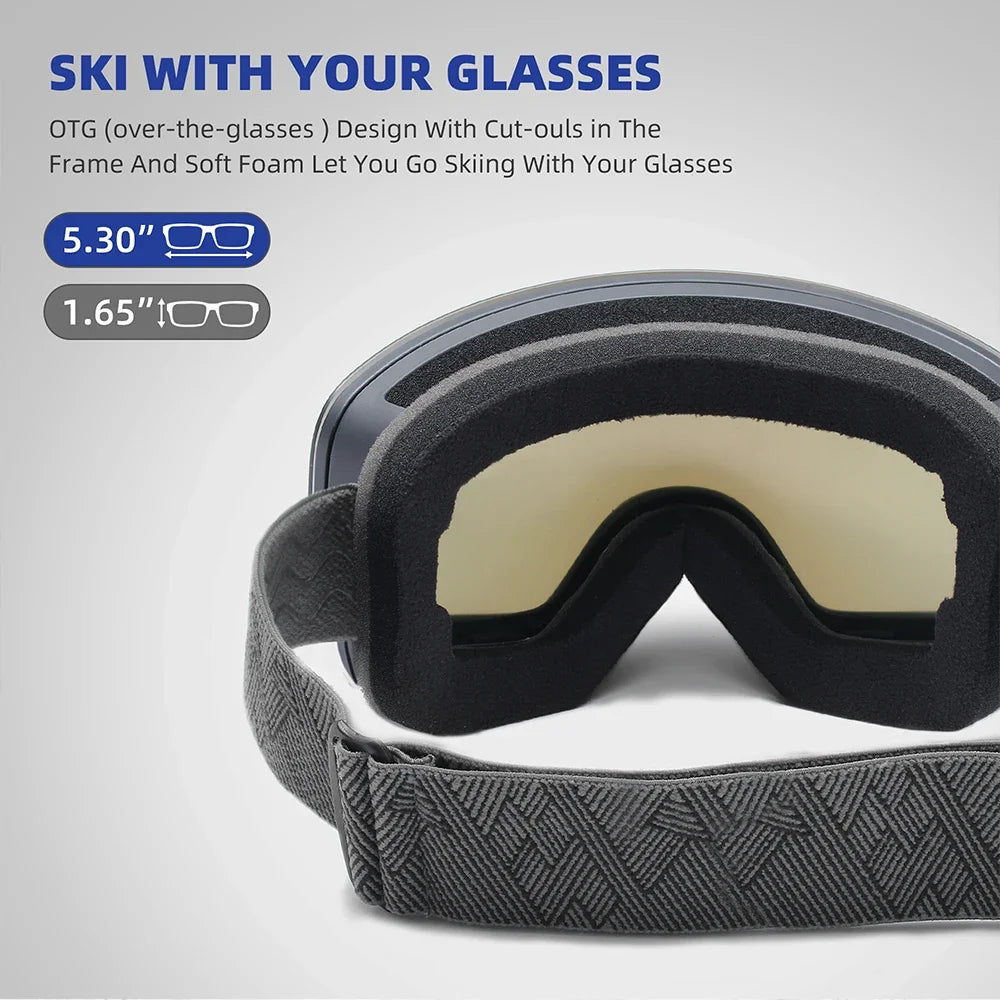 KINGSEVEN Ourdoor Sports Teen Men Women Ski Goggles-Anti-fog UV400 Snowboard Skiing Goggles Winter Windproof Protective Glasses