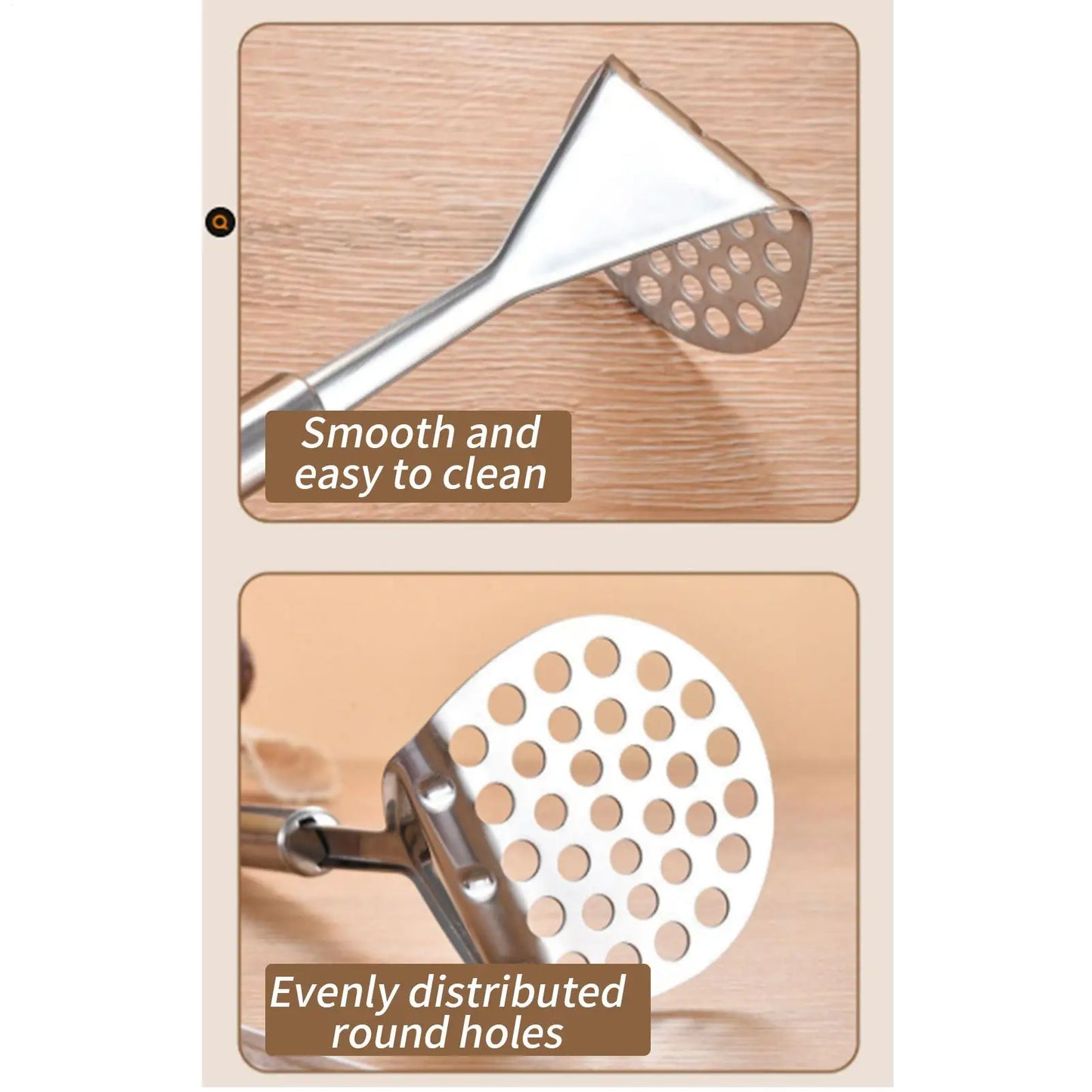Stainless Steel Masher Beans Smasher Stainless Steel Non-Slip Manual Beans Smasher Ricer For Kitchen Cooking Baby Food