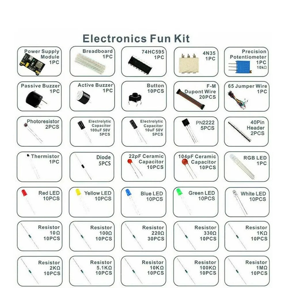 DIY Project Starter Kit For Arduino Kit Electronic DIY Kit Electronic Component Set With Box 830 Tie-points Breadboard