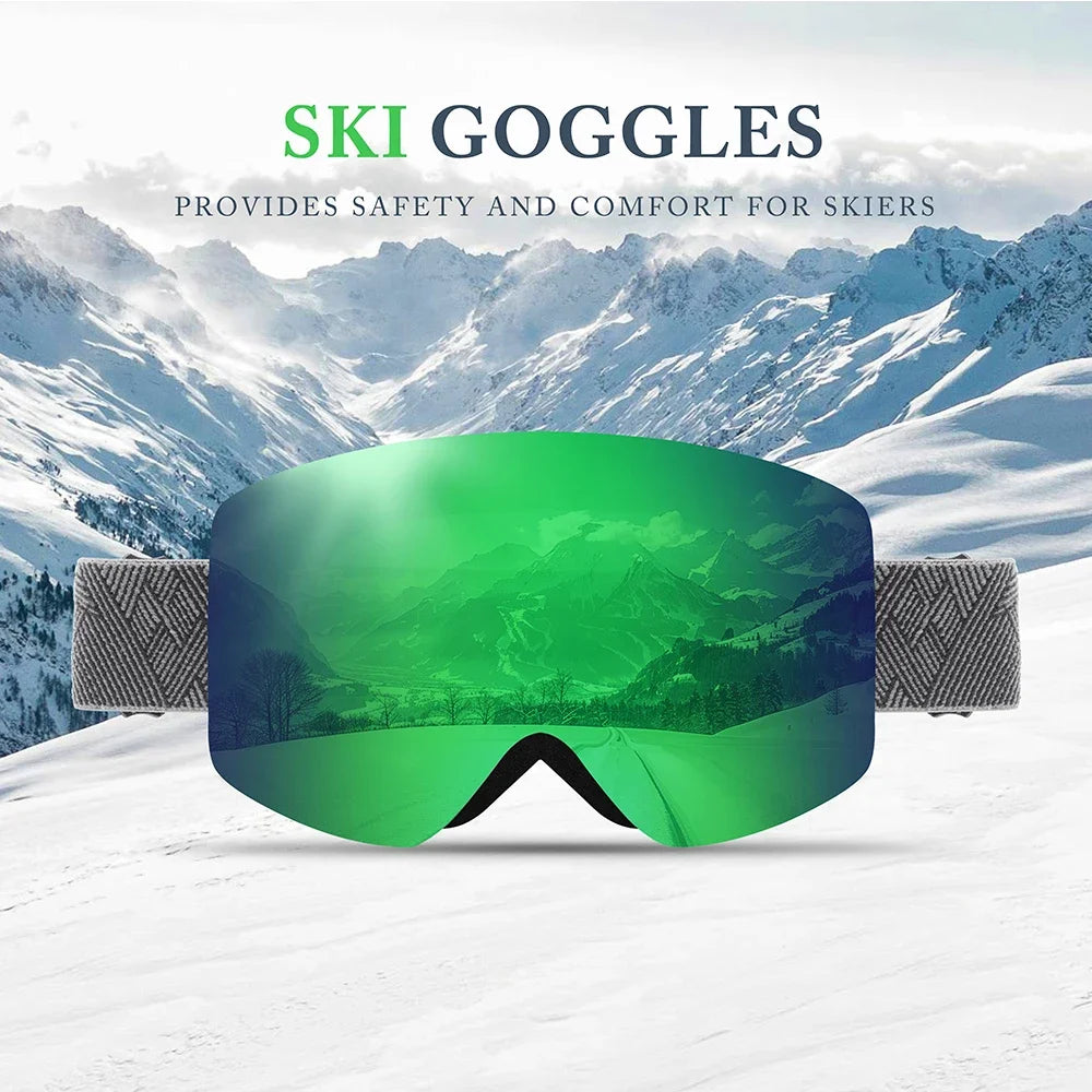 KINGSEVEN Ourdoor Sports Teen Men Women Ski Goggles-Anti-fog UV400 Snowboard Skiing Goggles Winter Windproof Protective Glasses