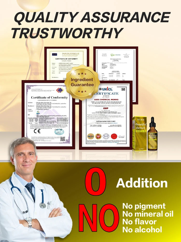Buttocks oil Enlarge buttocks Make them fuller Rounder More upright Shape
