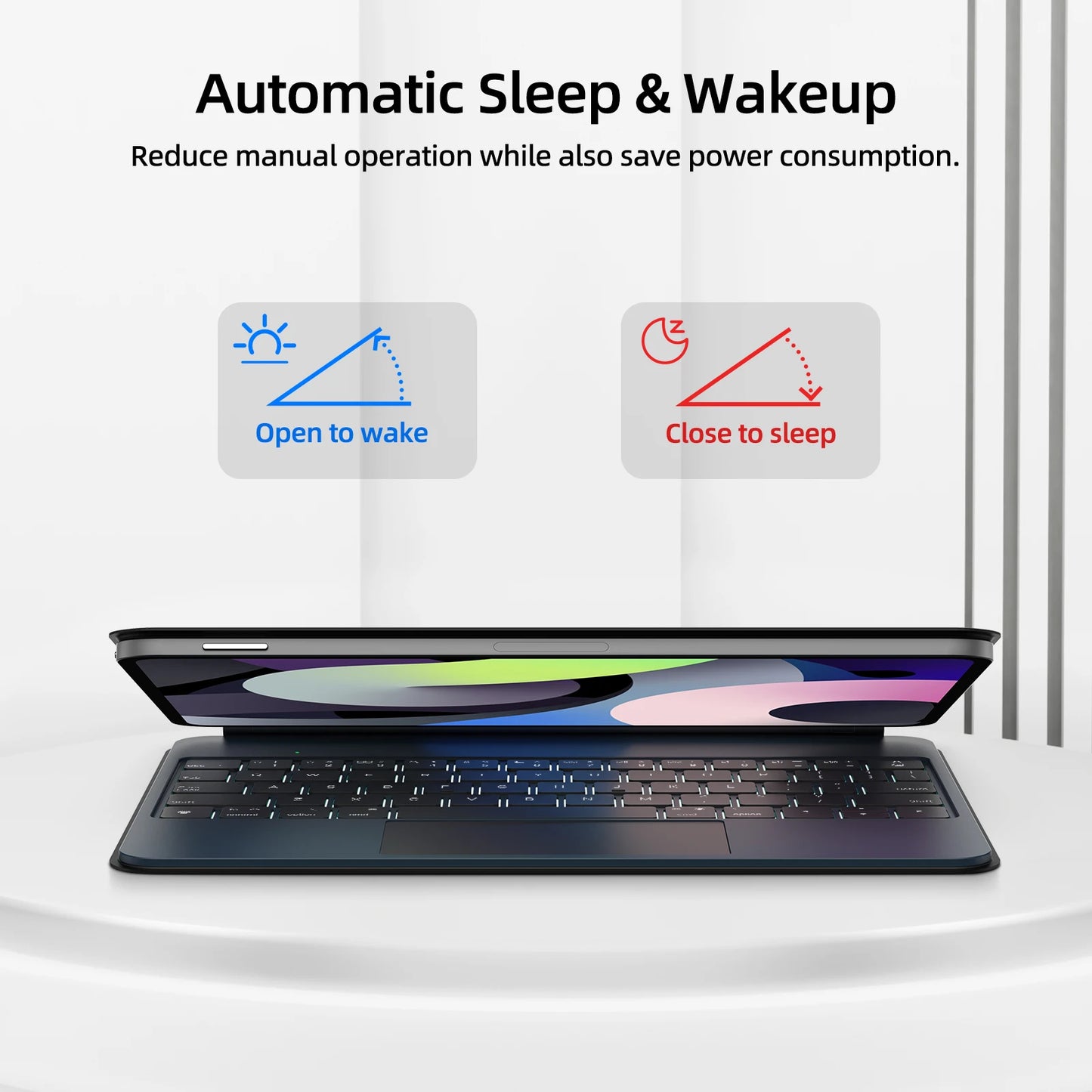 GOOJODOQ Smart Plug&Play Magic Keyboard Case for iPad Pro 11 2024 M4 iPad Air 4/5/6 Multi-touch Touchpad Smart Reverse charging