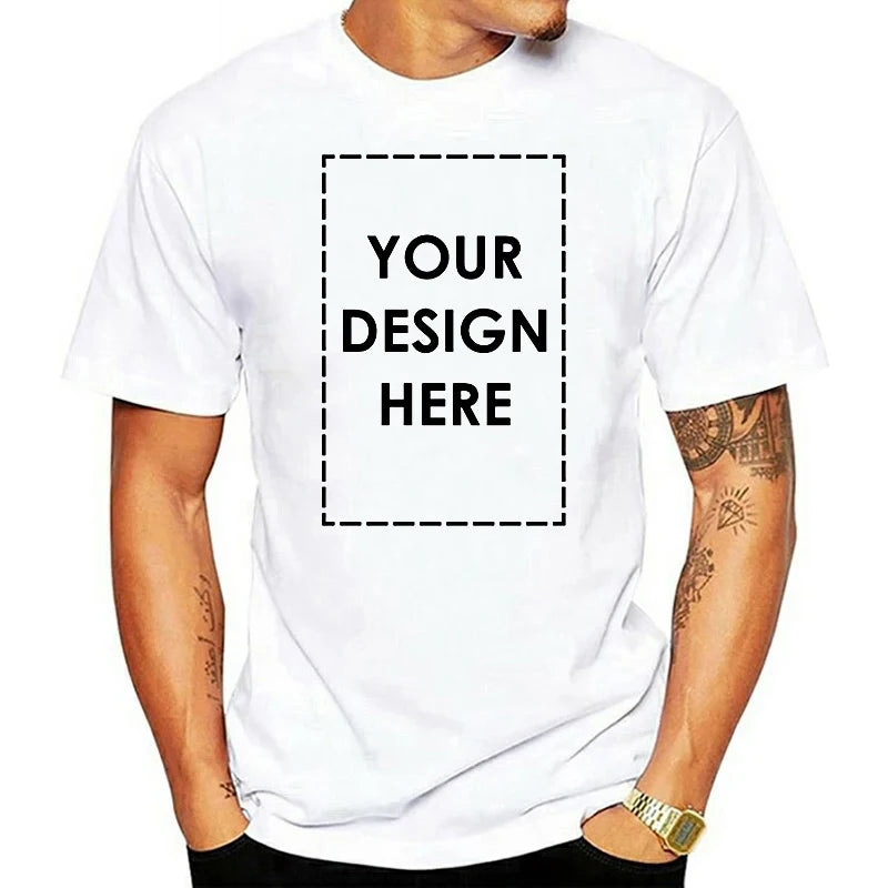 Add Your Own Custom Text Name Personalized Message Men's T Shirt Casual Dress High Quality MensT-shirt5xL
