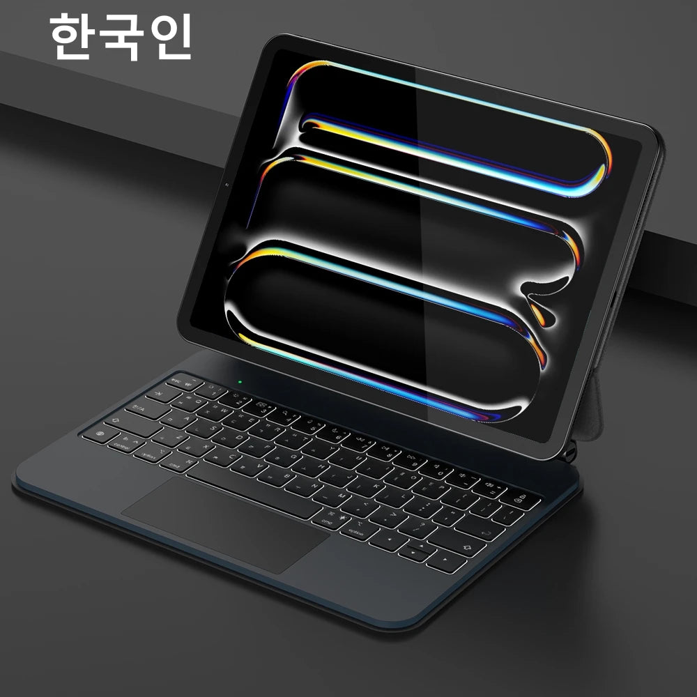 GOOJODOQ Smart Plug&Play Magic Keyboard Case for iPad Pro 11 2024 M4 iPad Air 4/5/6 Multi-touch Touchpad Smart Reverse charging