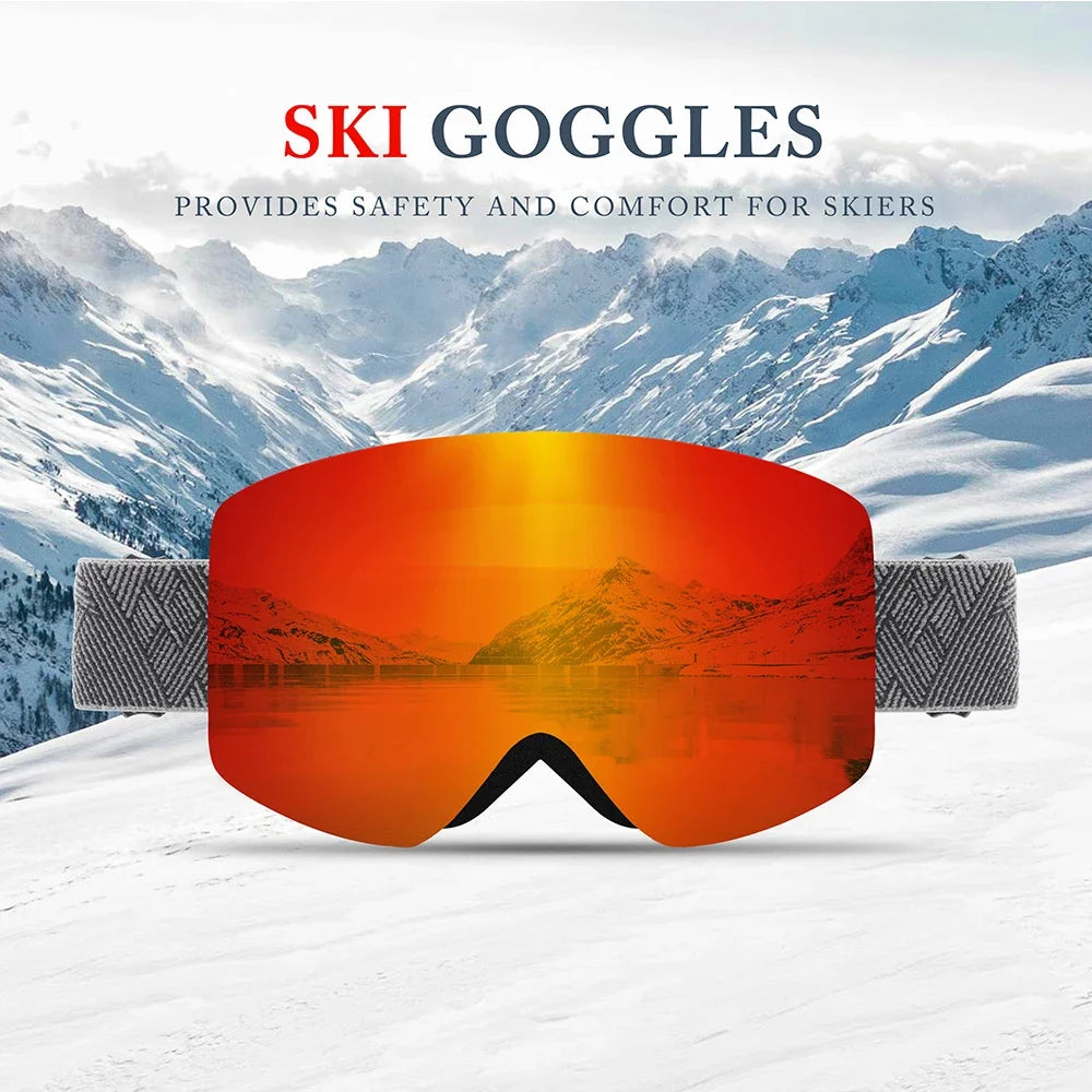 KINGSEVEN Ourdoor Sports Teen Men Women Ski Goggles-Anti-fog UV400 Snowboard Skiing Goggles Winter Windproof Protective Glasses