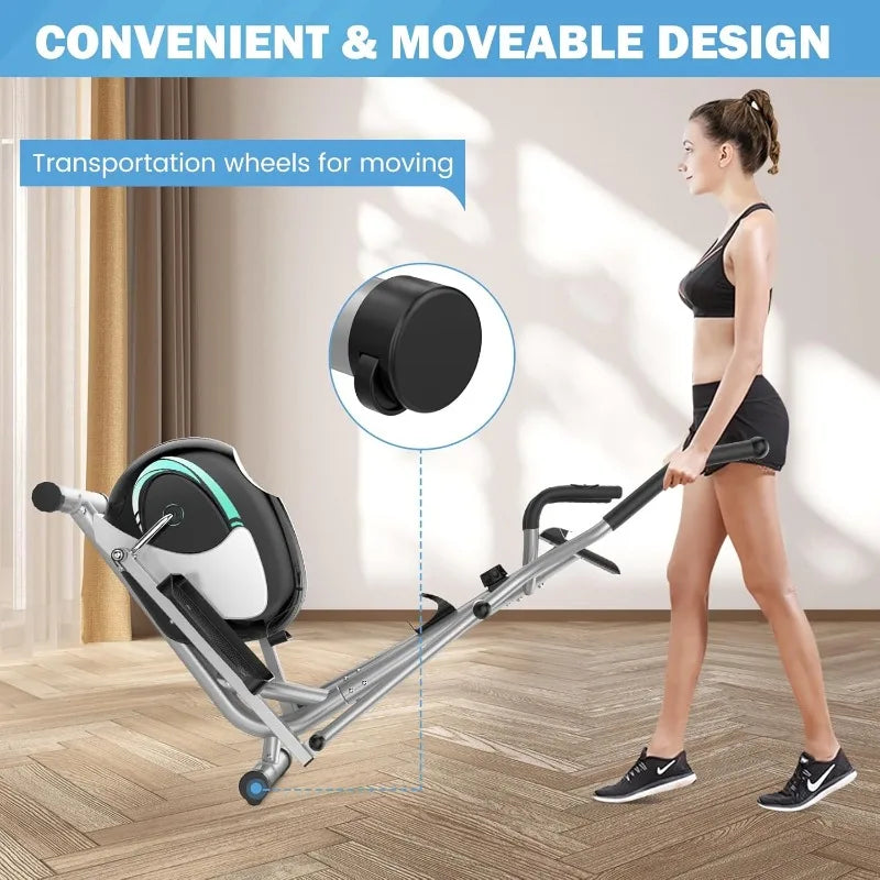 Dripex Magnetic Elliptical Training Machines, Quiet Fitness Cardio Elliptical Trainer w/ 6KG Flywheel, 8 Resistance Levels,
