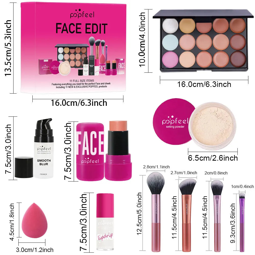 ⨠POPFEEL 11-Piece All-in-One Makeup Kit | Concealer, Essentials & More â¨