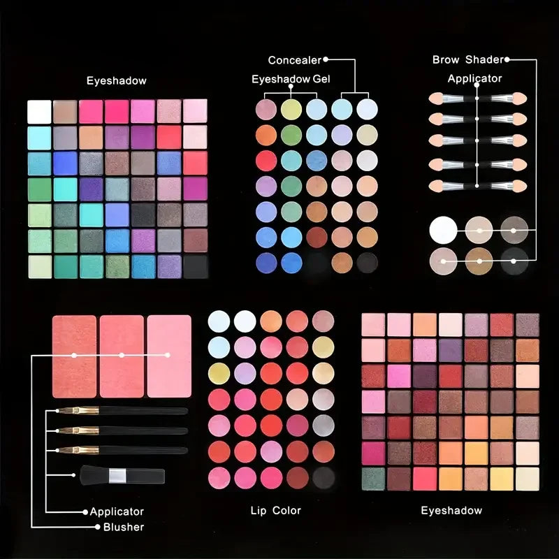 ✨ 177-Color All-in-One Makeup Kit | Eyeshadow, Blush, Lip Gloss & More ✨