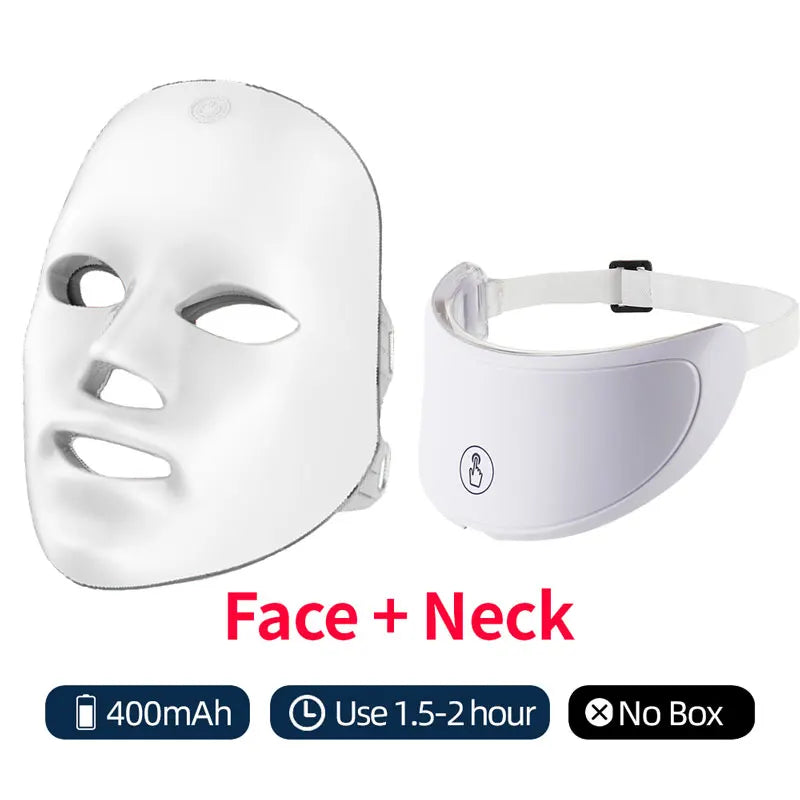 7 Color LED Face Neck Mask Wireless LED Facial Mask Photon Neck Care Machine Skin Repaired Firming Anti Aging Beauty Mask Tool