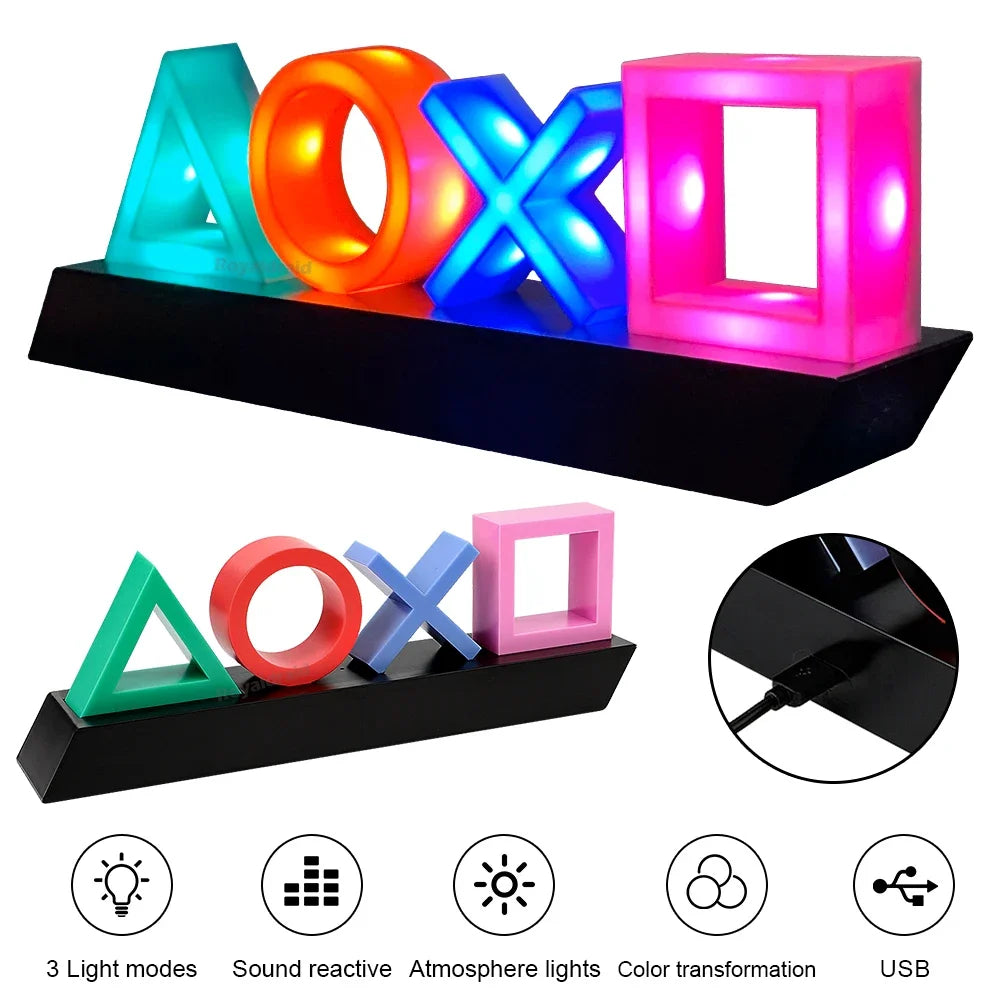 🎮 GamerIcon LED Lamp – Voice-Controlled PS4/PS5 Music Neon Light 🎮