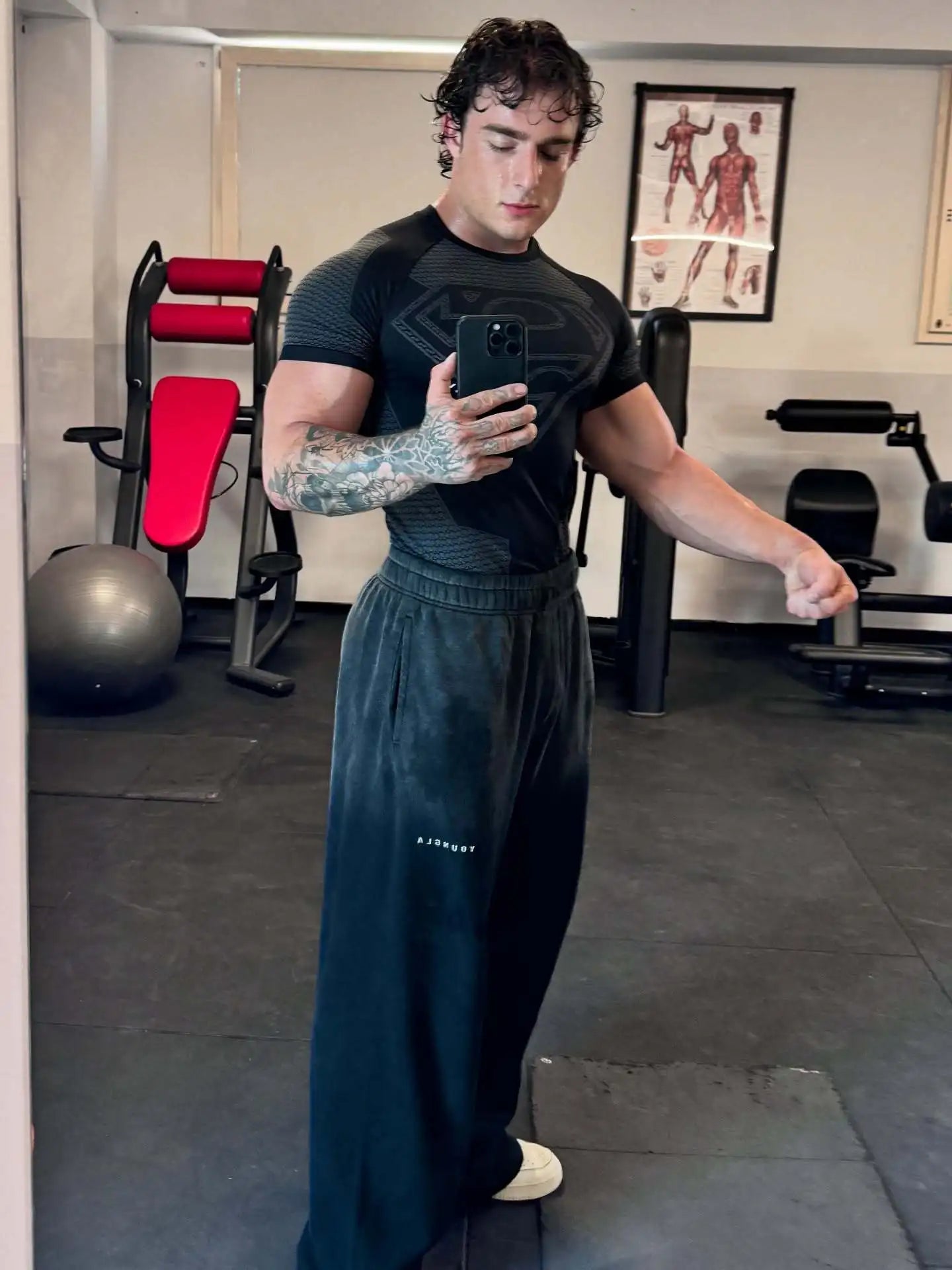 2025 New style Men's High Elastic Quick Dry Sports Shark T-Shirt Tight Workout Breathable Summer Gym Trendy Short sleev