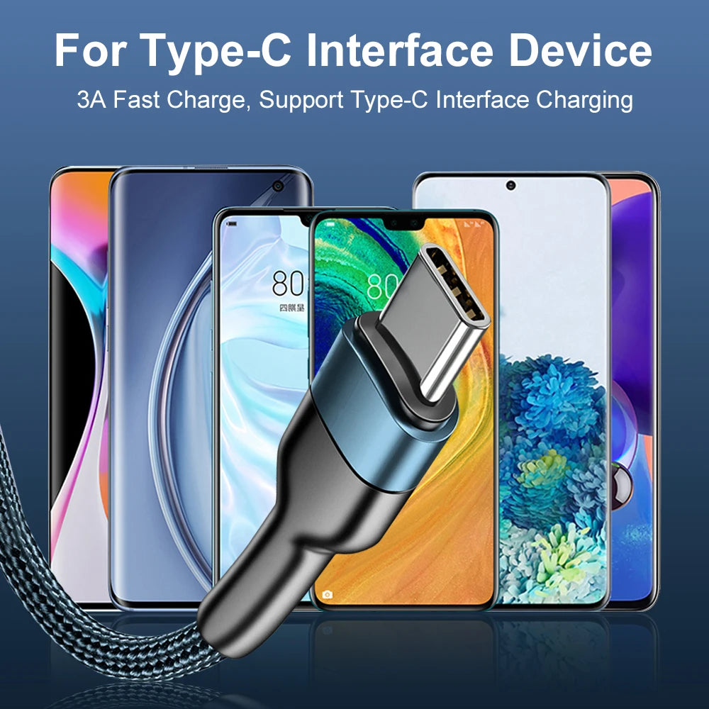 5A USB to Type C Charging Cable Fast Charger Nylon Data Cable For Iphone Xiaomi Huawei Samsung Oppo POCO Type C Charging Cable
