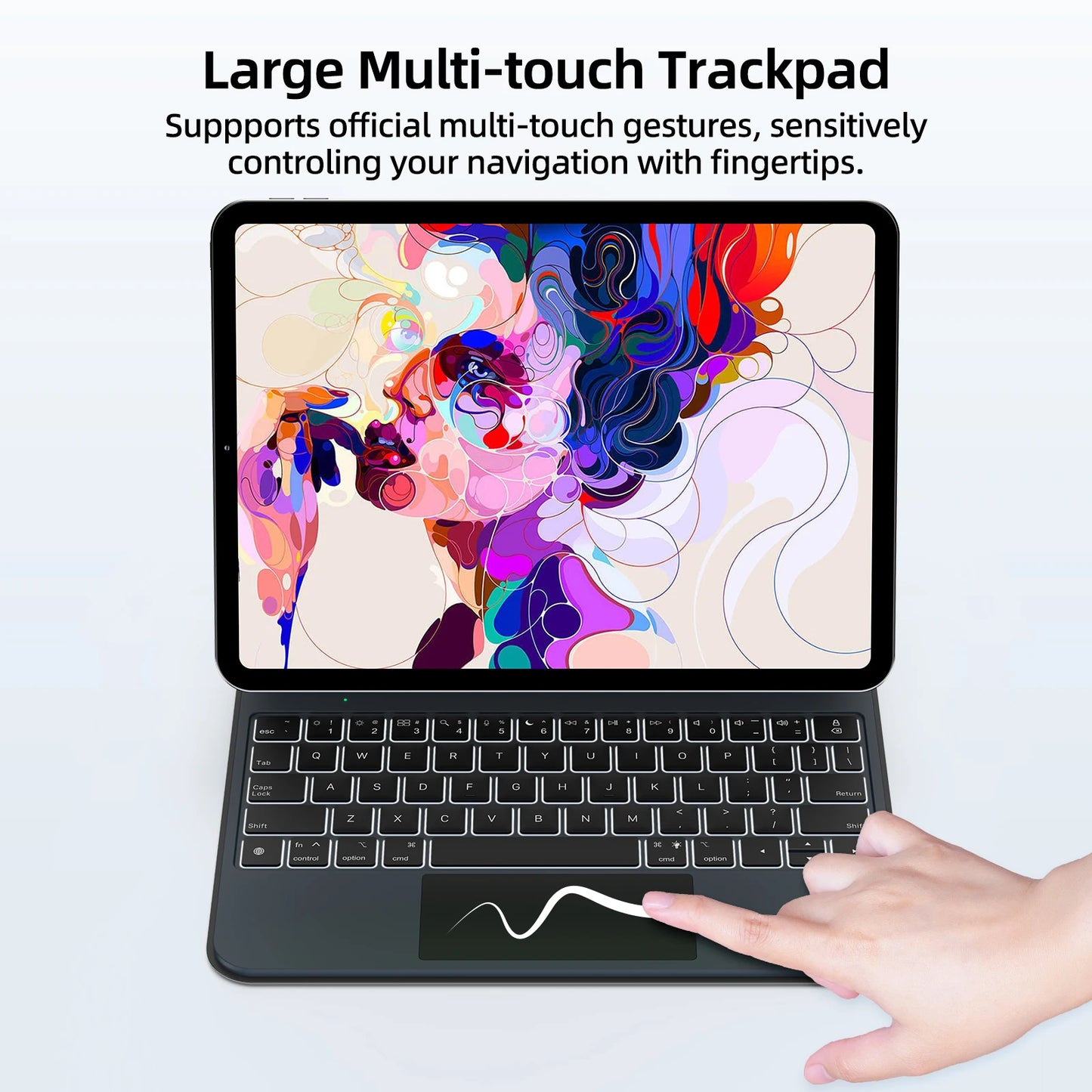 GOOJODOQ Smart Plug&Play Magic Keyboard Case for iPad Pro 11 2024 M4 iPad Air 4/5/6 Multi-touch Touchpad Smart Reverse charging