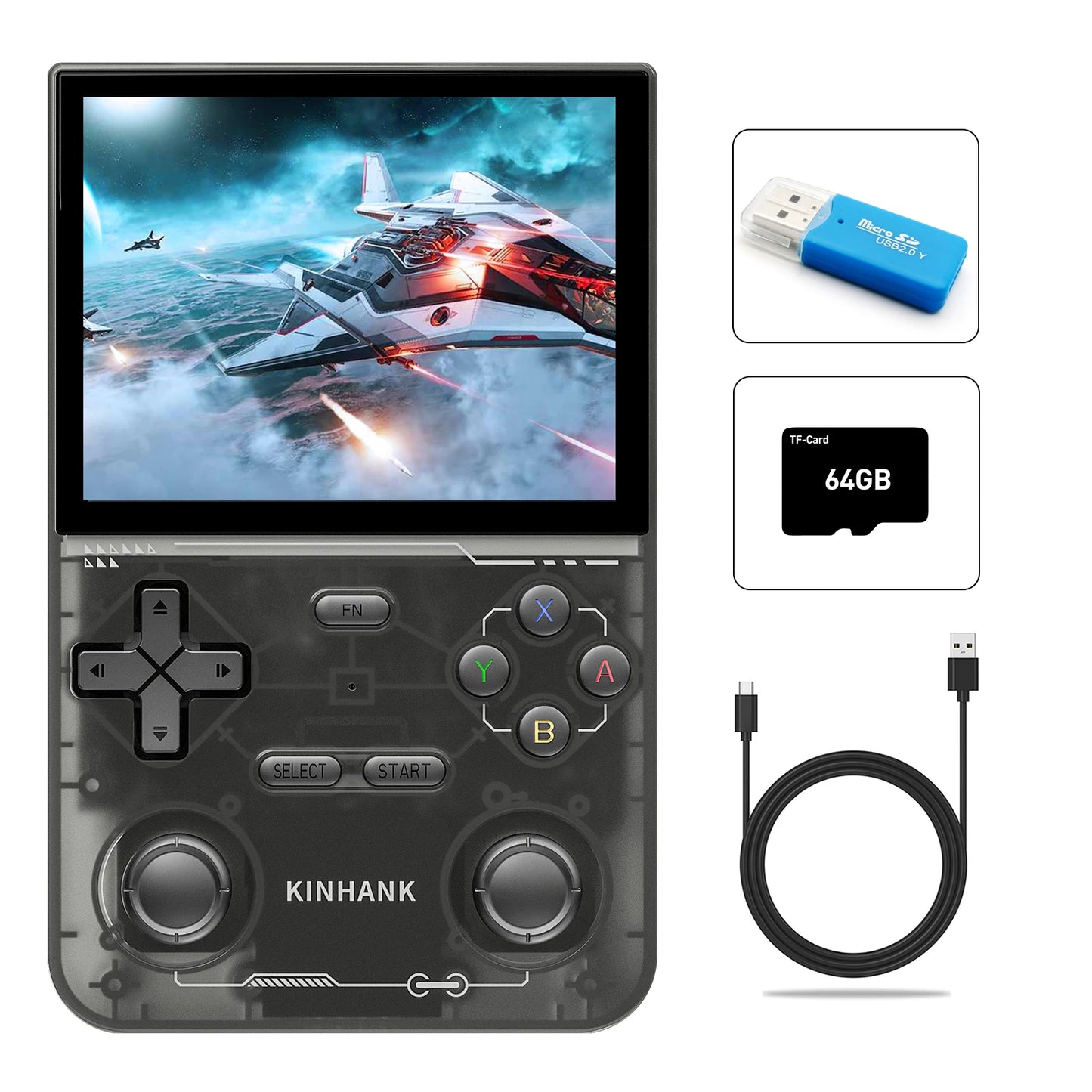 New K36 Retro Handheld Video Game Console 500nit 3.5 Inch IPS Screen 19000 Games Emulator for PS1/PSP/DC/N64/SS Gifts