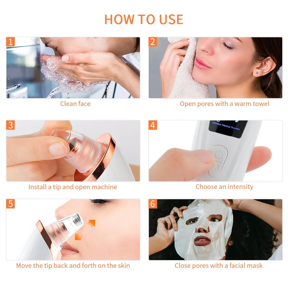 Vacuum Nose Blackhead Remover Face Cleansing Beauty Machine Facial Suction Cleaner Pimple Dead Skin Remover Extractor Skin Care