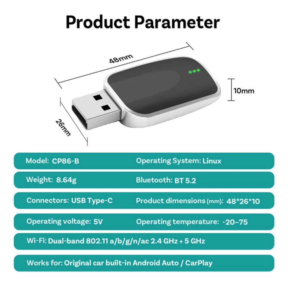 2025 NEW Wireless Carplay Adapter Android Auto 2in1 Smart Mini Box WIFI Wireless CarPlay Car Intelligent Systems