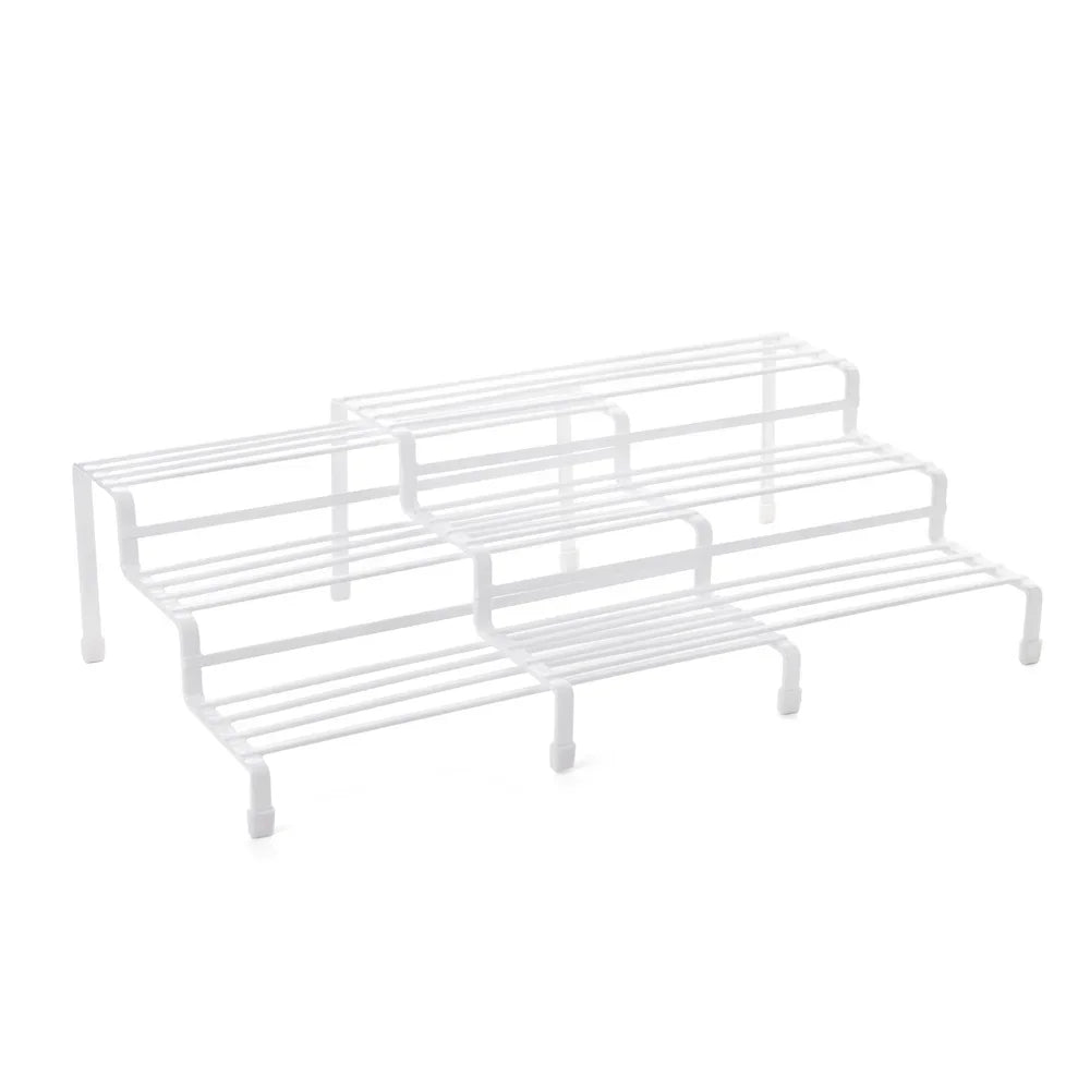 3-Tier Expandable Spice Rack Adjustable Storage Organizer Steel Durable Non-Slip Feet Multi-Purpose Wire Rack Kitchen Craft