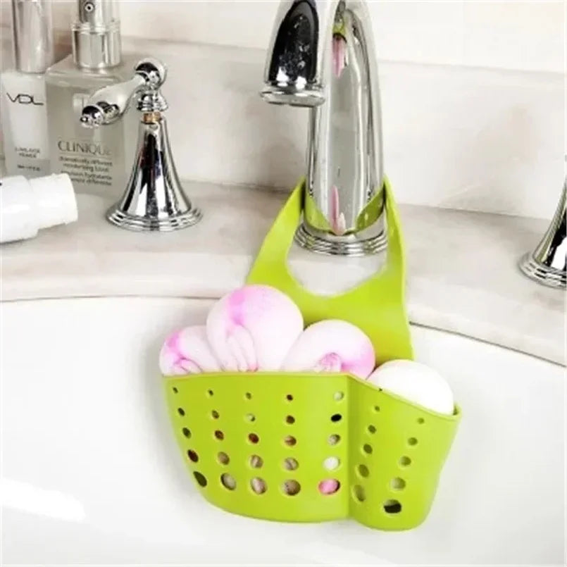 Adjustable Silicone Sink Shelf Drain Basket Sink Faucet Hanging Holder Drainer Sponge Drain Rack Home Storage Kitchen Accessorie