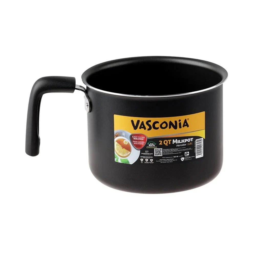Nonstick 2Quart Milk Pot Heavy-Duty Aluminum Quick Heating Dishwasher Safe Ideal Milk Soups Liquids Cooking Kitchen Cookware