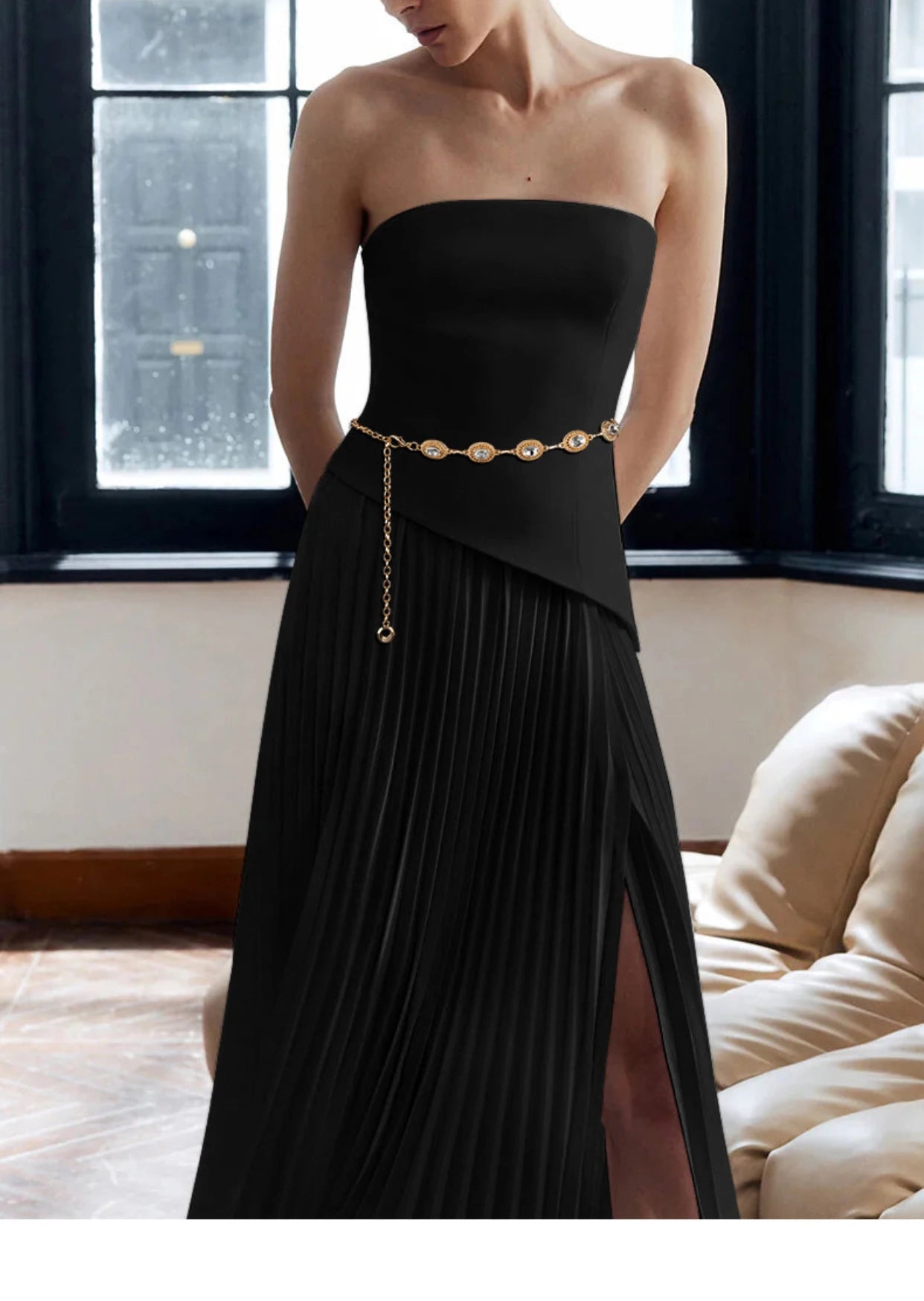 Hot-selling luxury style retro metal mesh waist chain for women, high-end chain, fashionable and versatile belt for women