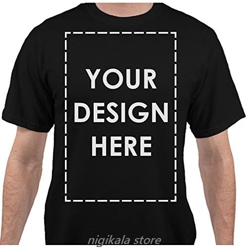 Add Your Own Custom Text Name Personalized Message Men's T Shirt Casual Dress High Quality MensT-shirt5xL