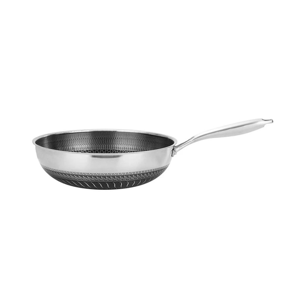 32 Cm Wok Induction Compatible Wok For Everyday Cooking High Heat Resistance Home Cooking Wok Lid Included Multi-Functional Wok