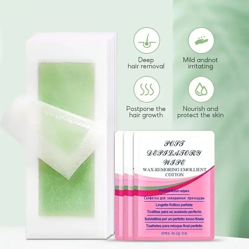 ✨ Hair Removal Wax Strips | 10/20/30/50pcs for Face, Arms, Legs & Body ✨