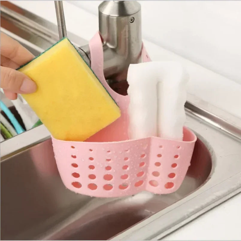 Adjustable Silicone Sink Shelf Drain Basket Sink Faucet Hanging Holder Drainer Sponge Drain Rack Home Storage Kitchen Accessorie