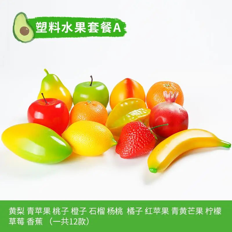 Artificial Decor Fruits Bubble Mini Simulation Fruit Apple Orange Lemon Set Crafts Festive Supplies Foam Fruit Model 38pc/set