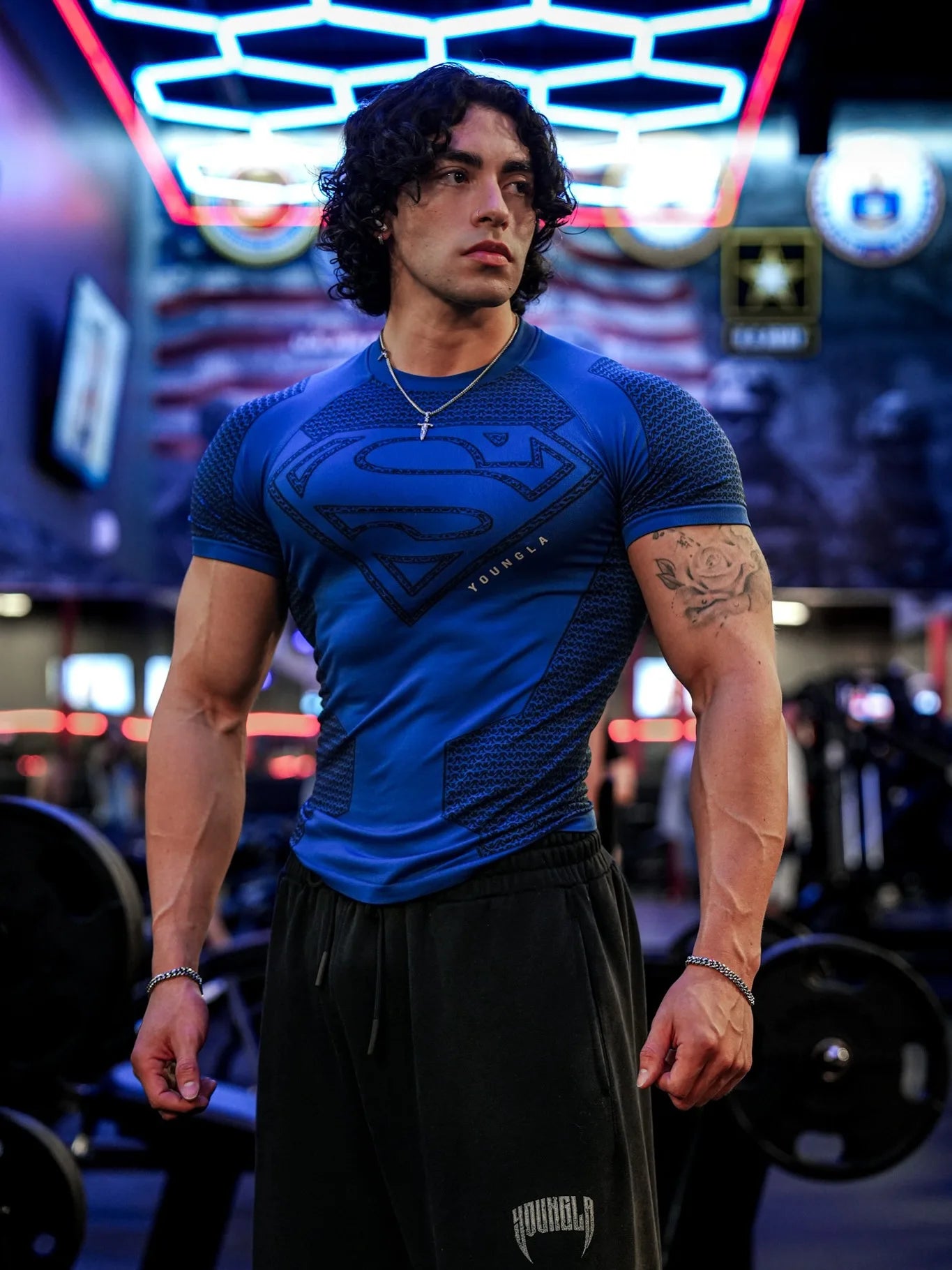 2025 New style Men's High Elastic Quick Dry Sports Shark T-Shirt Tight Workout Breathable Summer Gym Trendy Short sleev