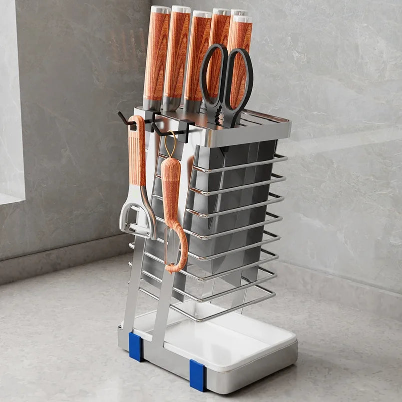 Stainl Steel 304 Knife Holder Kitchen Storage Ra Vegetable Cutter Drainage Home Use Knife Stand Organizer elf