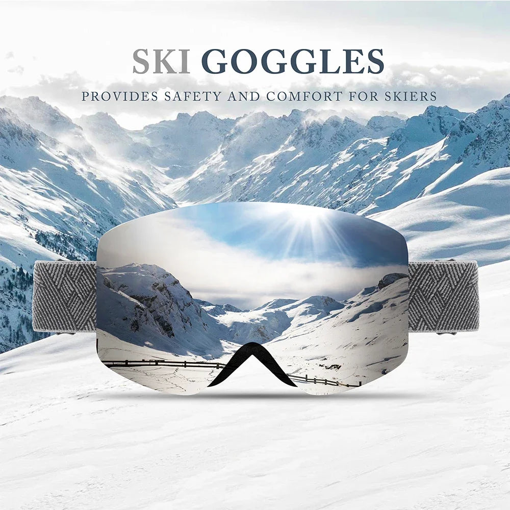 KINGSEVEN Ourdoor Sports Teen Men Women Ski Goggles-Anti-fog UV400 Snowboard Skiing Goggles Winter Windproof Protective Glasses