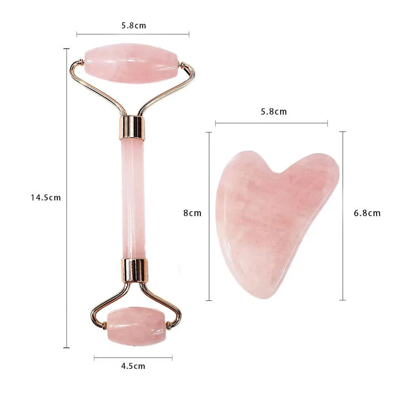 2PCS Gua Sha Facial Stone Facial Massager Roller Skin Care Tools Gousha Stone for The Face Roller Gouache Scraper LBHL07