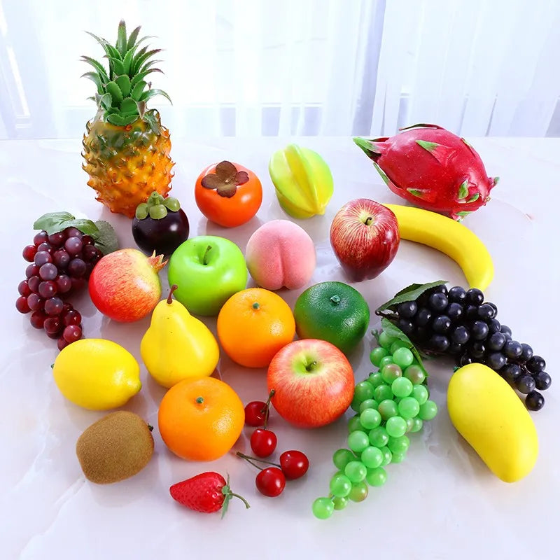 Artificial Decor Fruits Bubble Mini Simulation Fruit Apple Orange Lemon Set Crafts Festive Supplies Foam Fruit Model 38pc/set