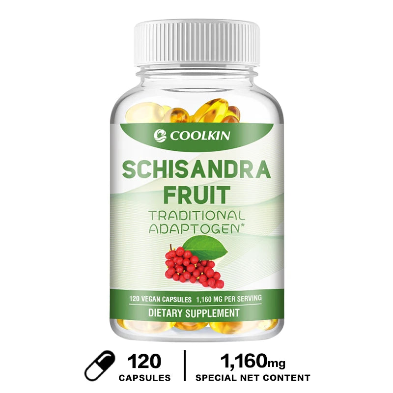 Organic Schisandra Capsules - Relieve Stress, Cardiovascular Health, Boost Immunity - Non-GMO, Gluten-free