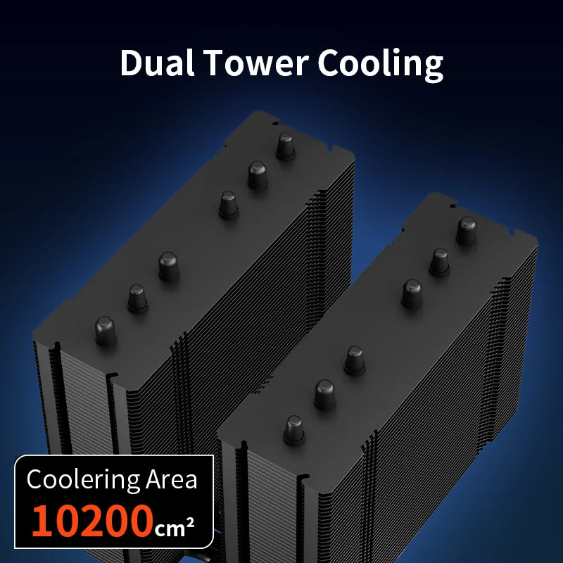 Power Train X-GAMERX MK6 dual tower radiator CPU fan ARGB digital display six copper tube desktop computer air cooling