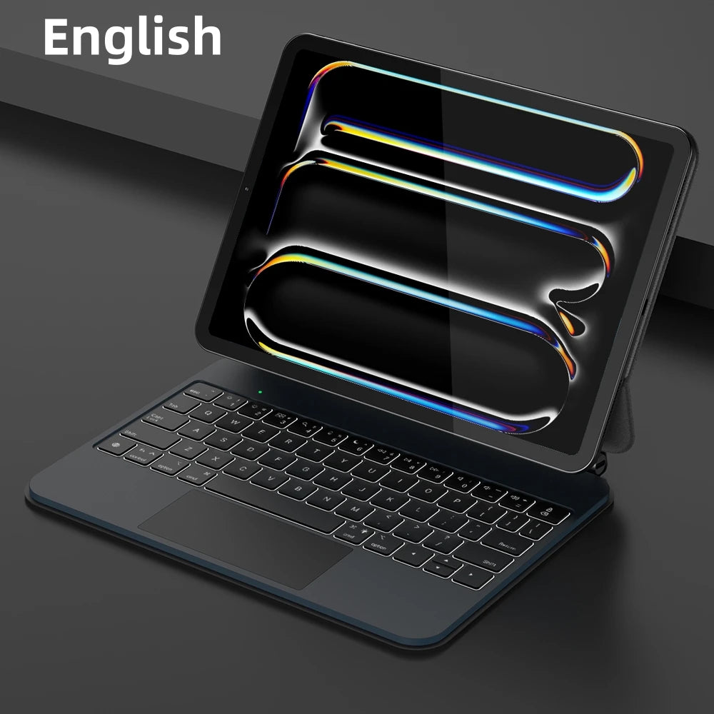 GOOJODOQ Smart Plug&Play Magic Keyboard Case for iPad Pro 11 2024 M4 iPad Air 4/5/6 Multi-touch Touchpad Smart Reverse charging