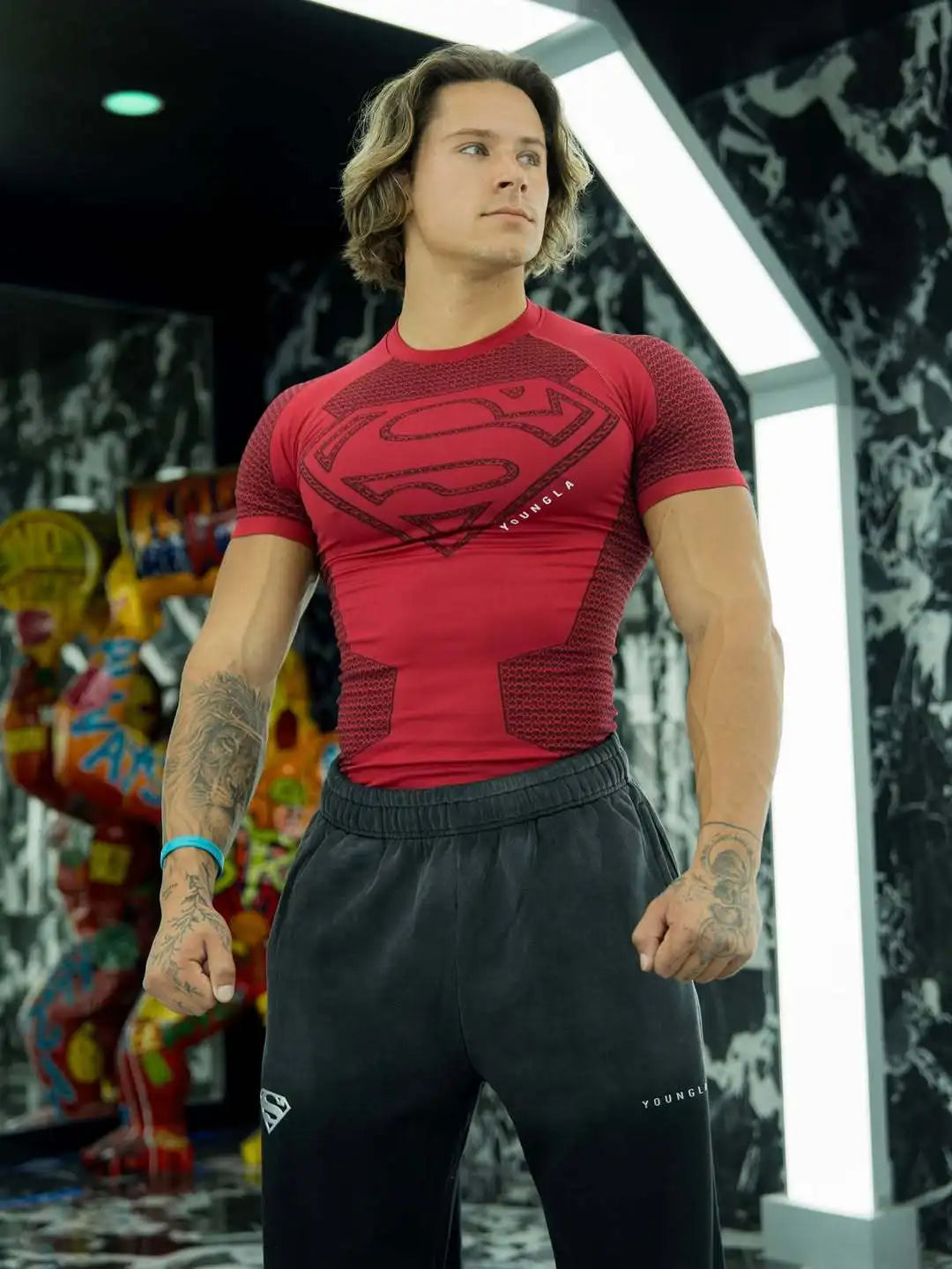 2025 New style Men's High Elastic Quick Dry Sports Shark T-Shirt Tight Workout Breathable Summer Gym Trendy Short sleev